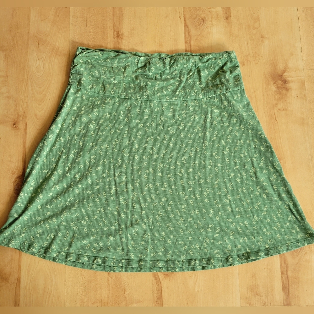 Toad&Co Green Floral Chaka Skirt